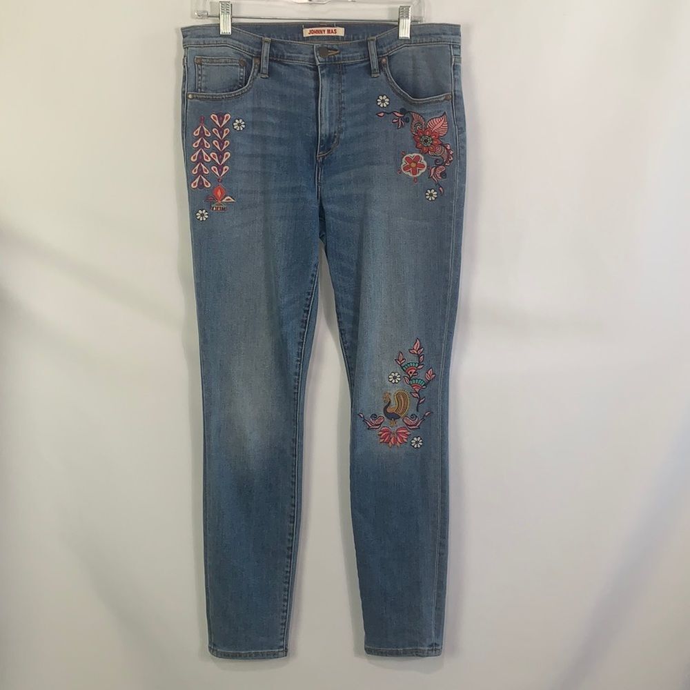 Johnny Was denim embroidered jeans